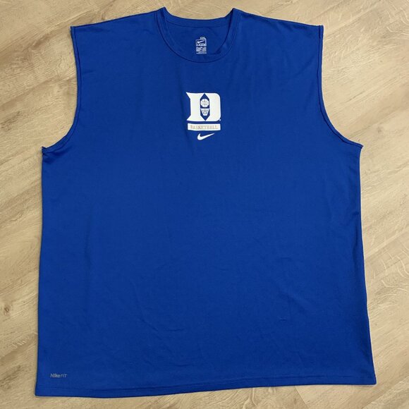 Nike Team Duke University Basketball Blue Devils Sleeveless Shirt Men's XXL 2XL - Picture 1 of 8